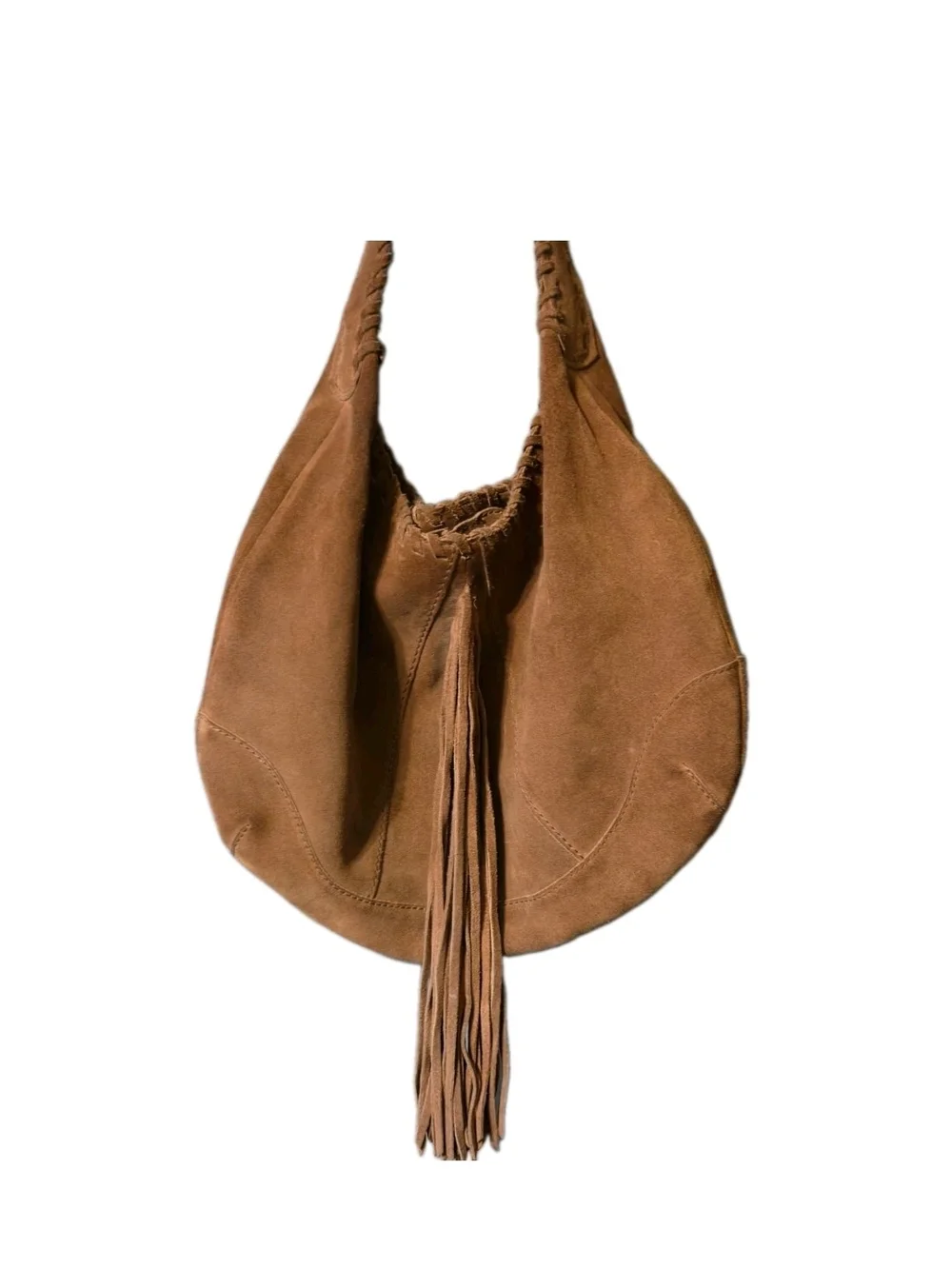 Lucky Brand Purse Brown Leather Suede Shoulder Hobo Vintage Boho Chic Purse Y2k